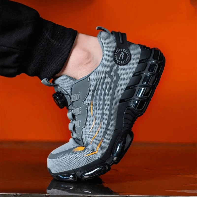 Men's Safety Shoes with Air Cushion Sole | 3-Second Twist Lock | Kevlar Midsole