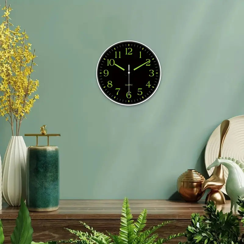 Serene Glow Quartz Wall Clock with Luminous Features