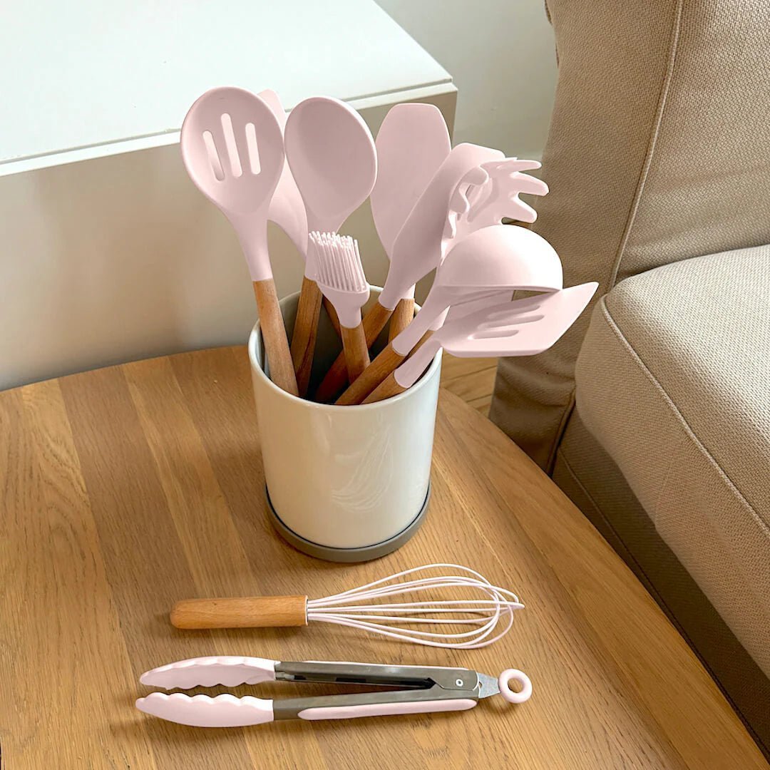 Essential 11-Piece Kitchen Tool Set with Silicone Heads