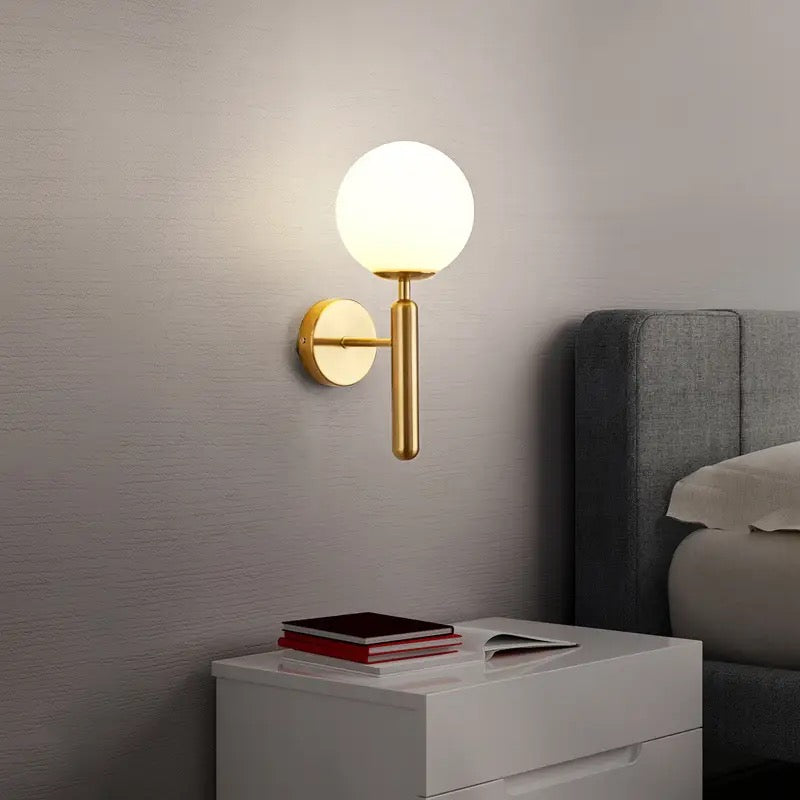 Sleek Glass Wall Light Fixture with E27 Socket for Cozy Ambiance
