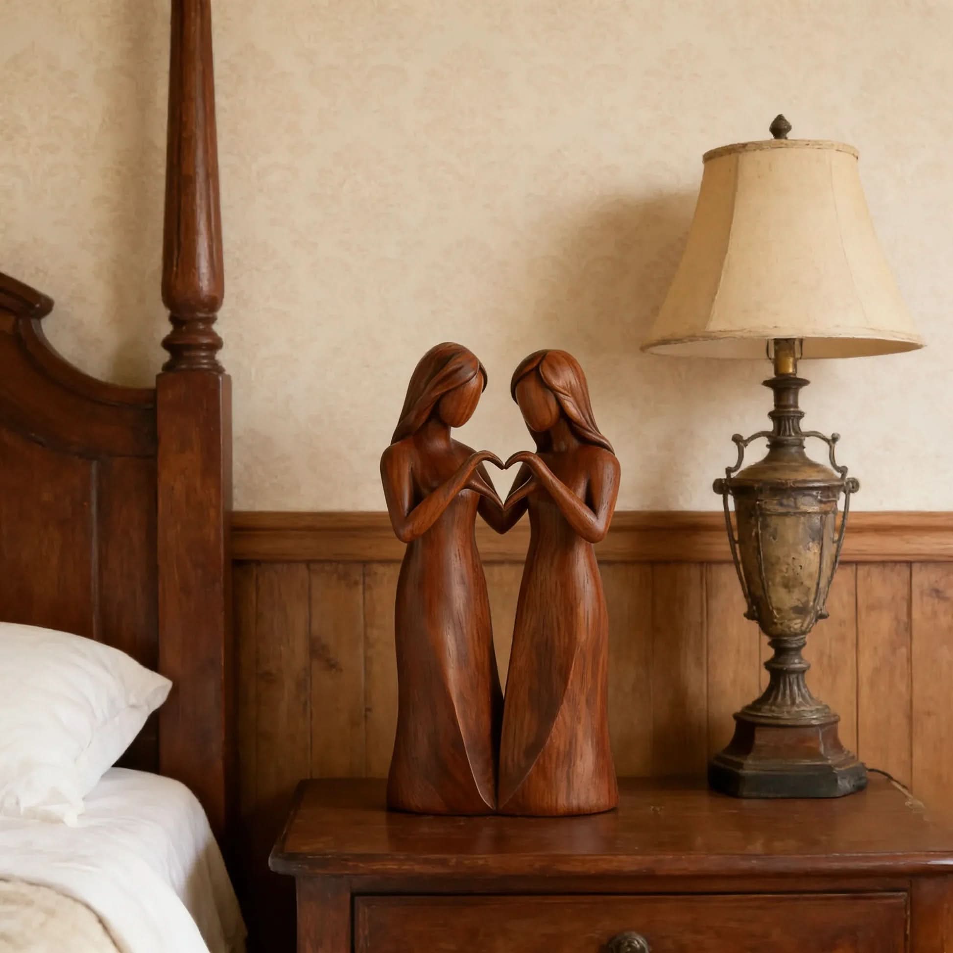 Elegant Resin Sculpture of Friendship