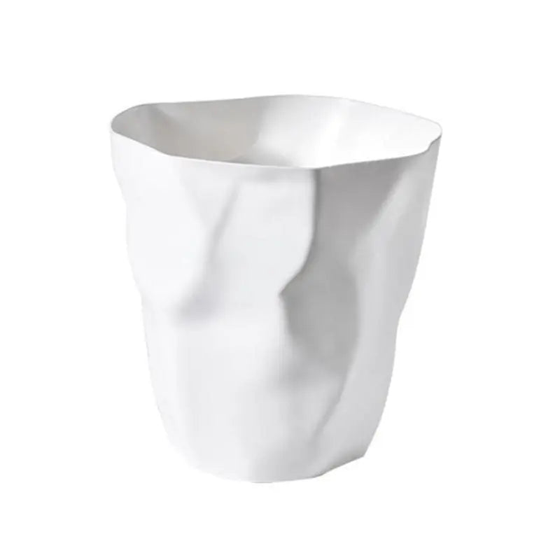 Sculptural Waste Basket | Crumpled Design | Artistic Shape