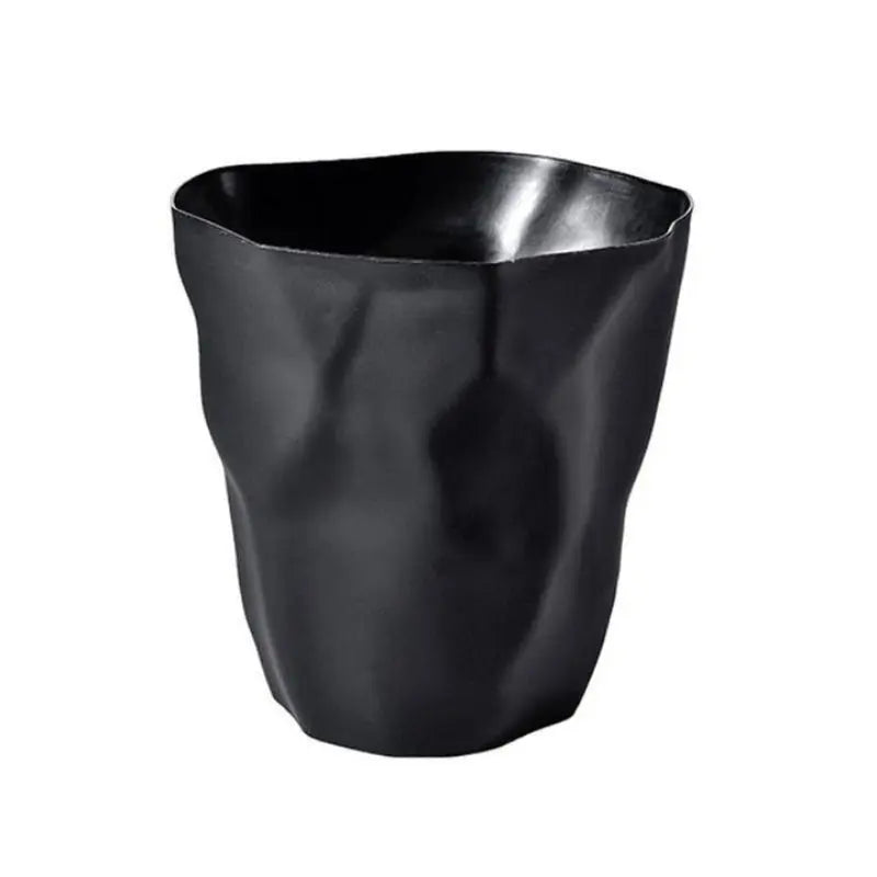 Sculptural Waste Basket | Crumpled Design | Artistic Shape