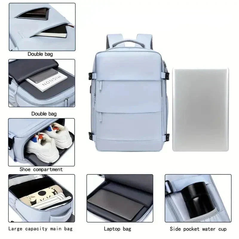 TravelEase Airline-Compatible Laptop Backpack 40x20x25