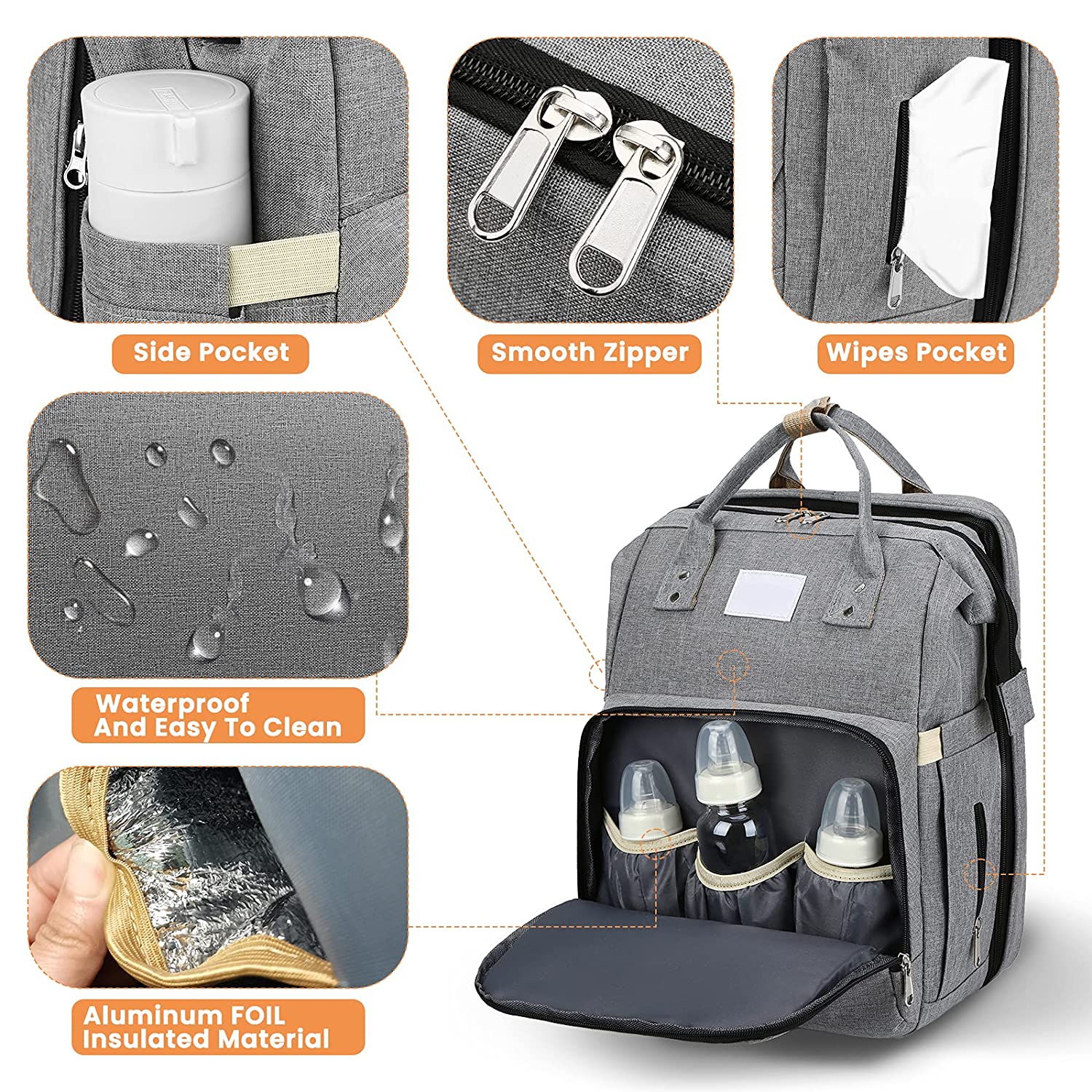 Versatile Travel Backpack with Built-In Baby Crib and USB Charging