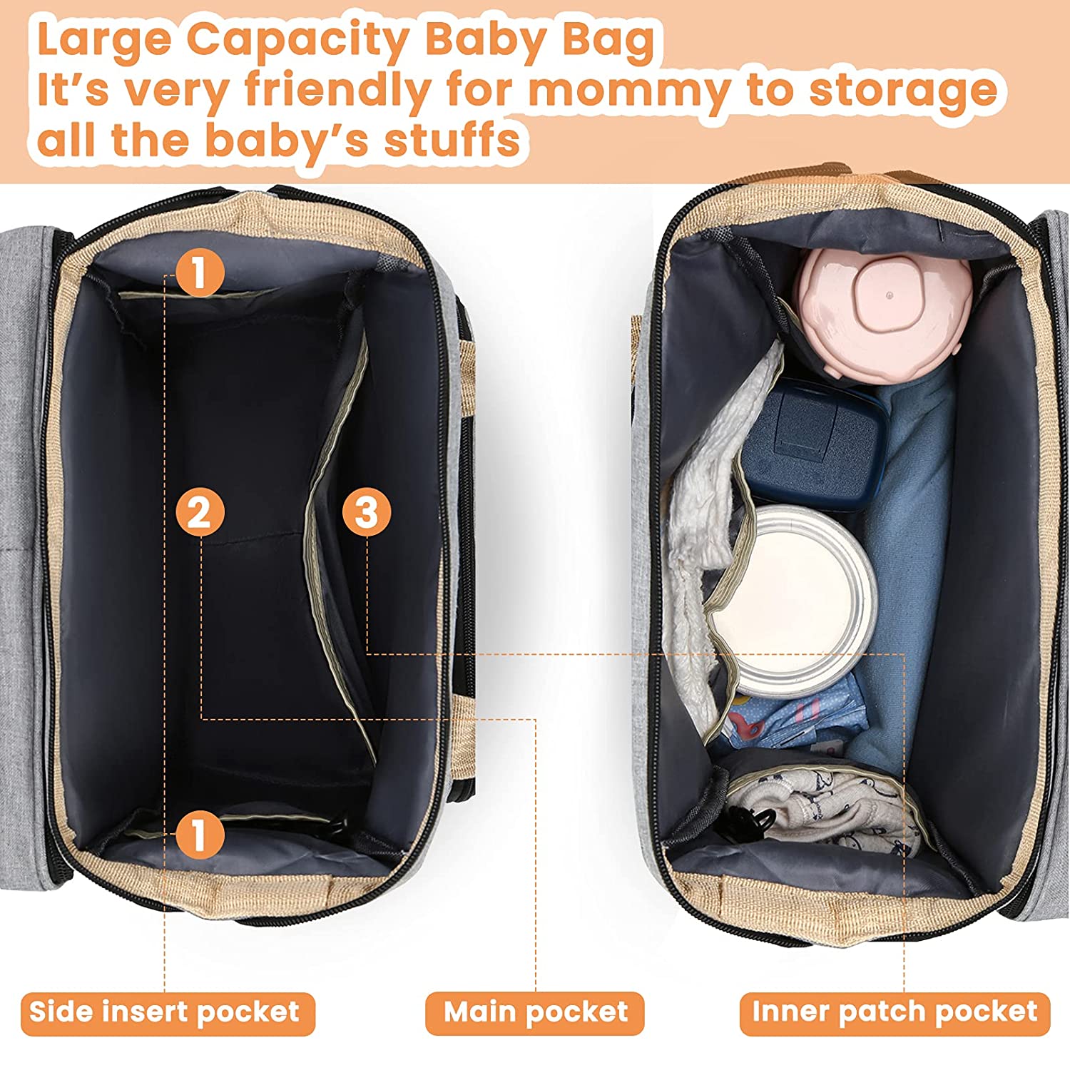 Versatile Travel Backpack with Built-In Baby Crib and USB Charging
