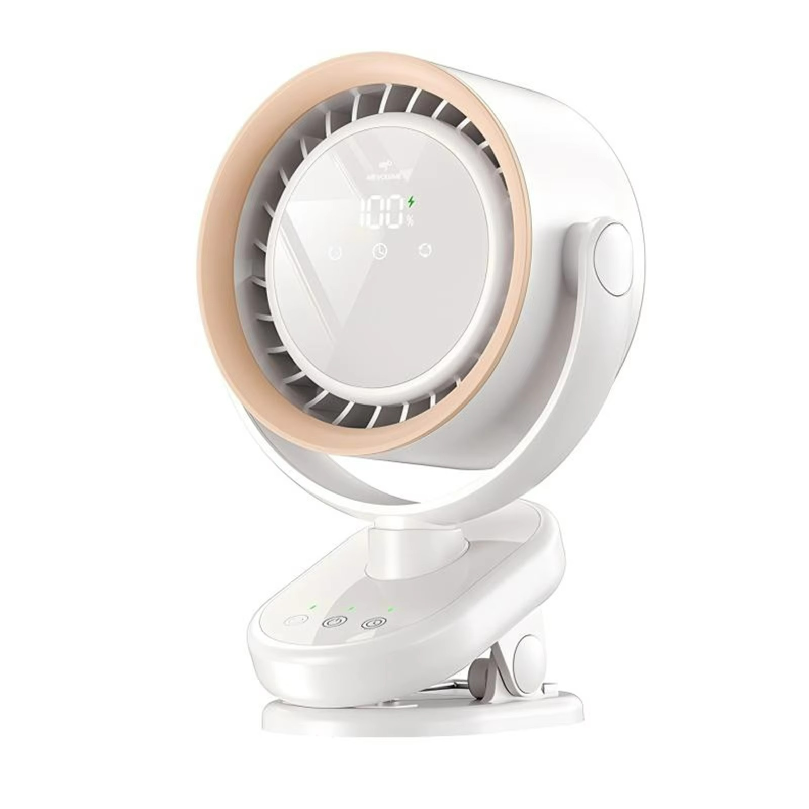 Compact Rechargeable Fan with LED Display and Adjustable Speeds