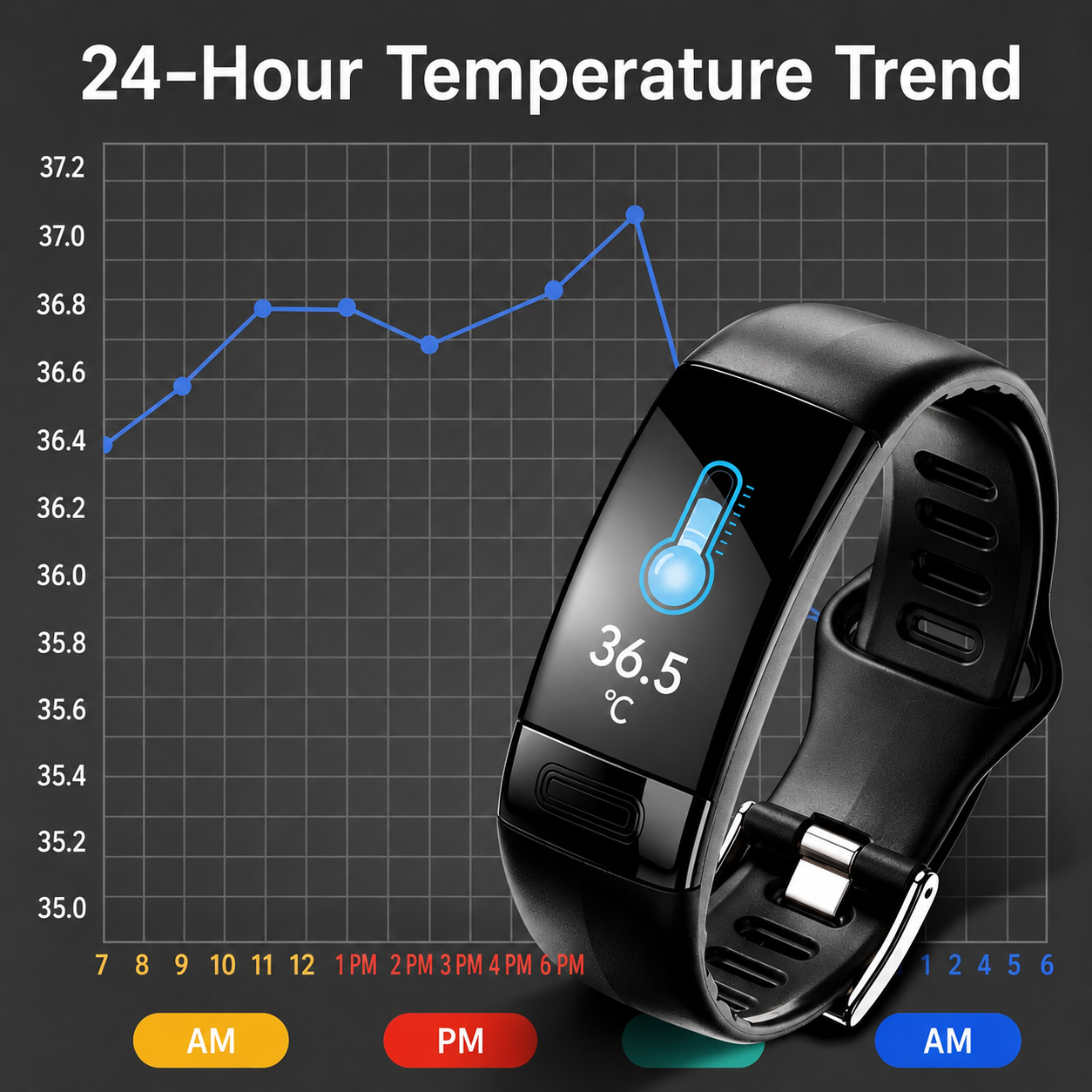 Health Monitoring Smartwatch with EKG, Blood Pressure & Sleep Tracking