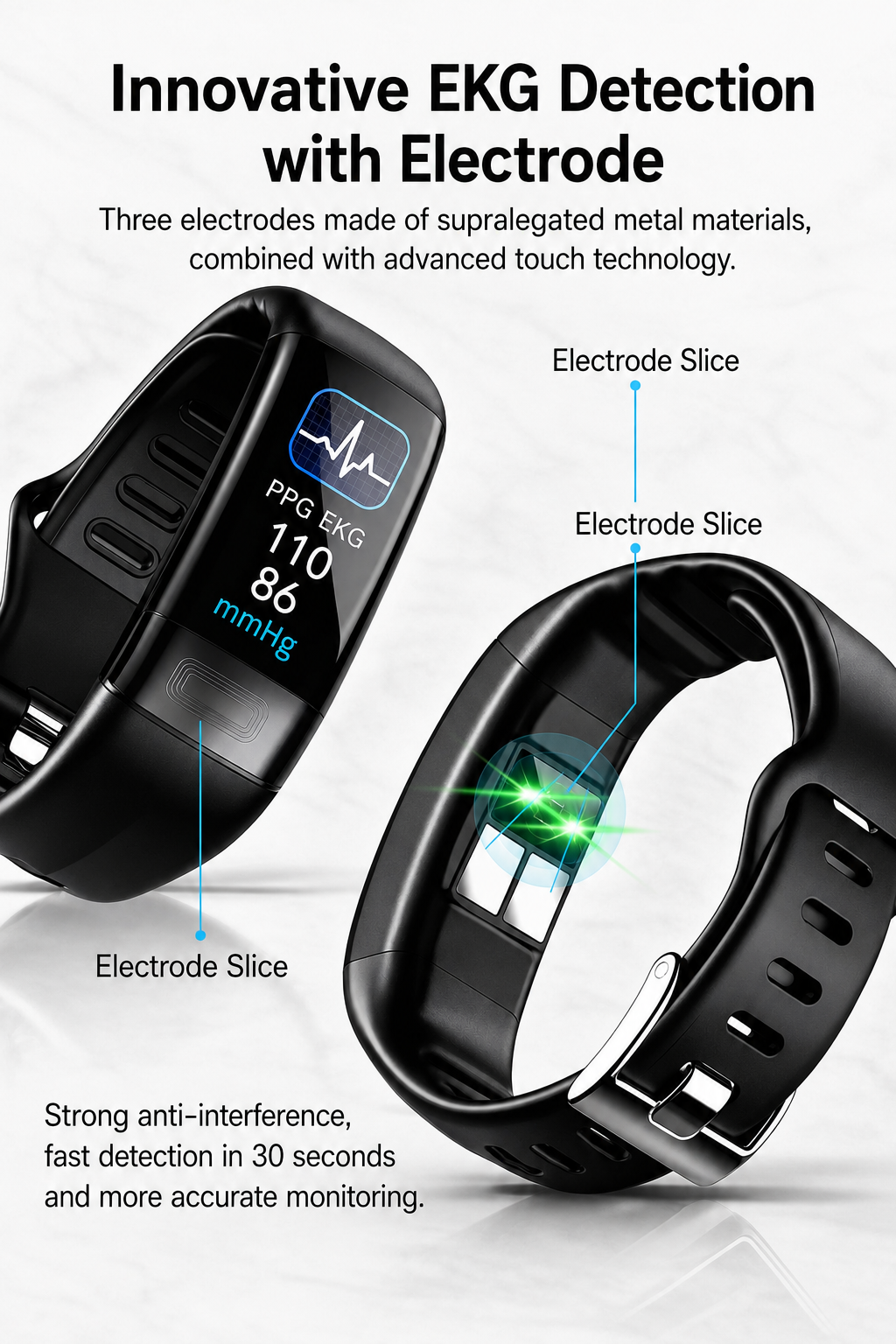 Health Monitoring Smartwatch with EKG, Blood Pressure & Sleep Tracking