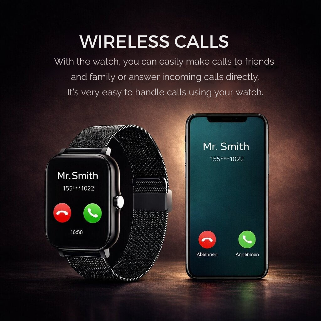 Smartwatch with Heart Rate and Sleep Tracking – Bluetooth Enabled