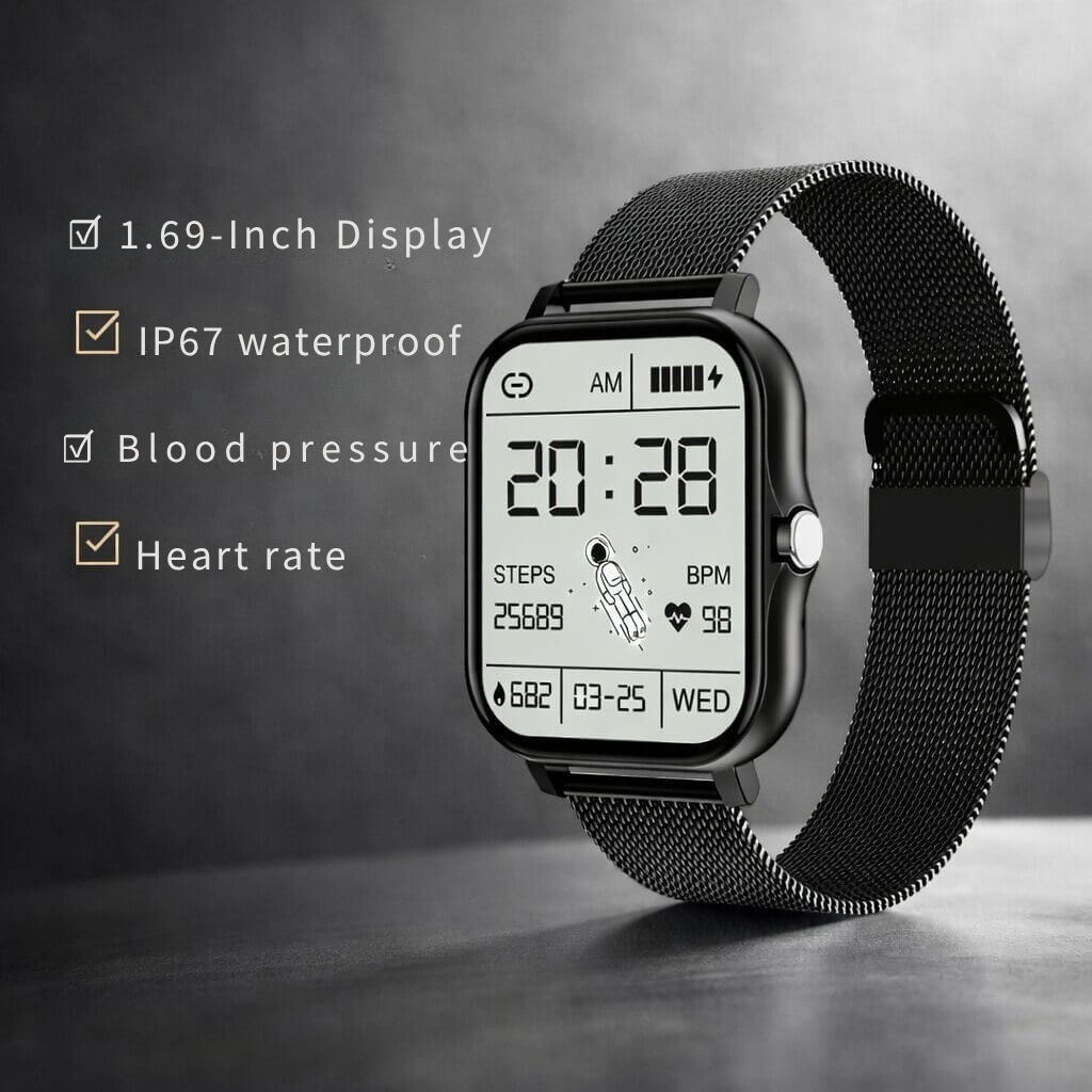 Smartwatch with Heart Rate and Sleep Tracking – Bluetooth Enabled