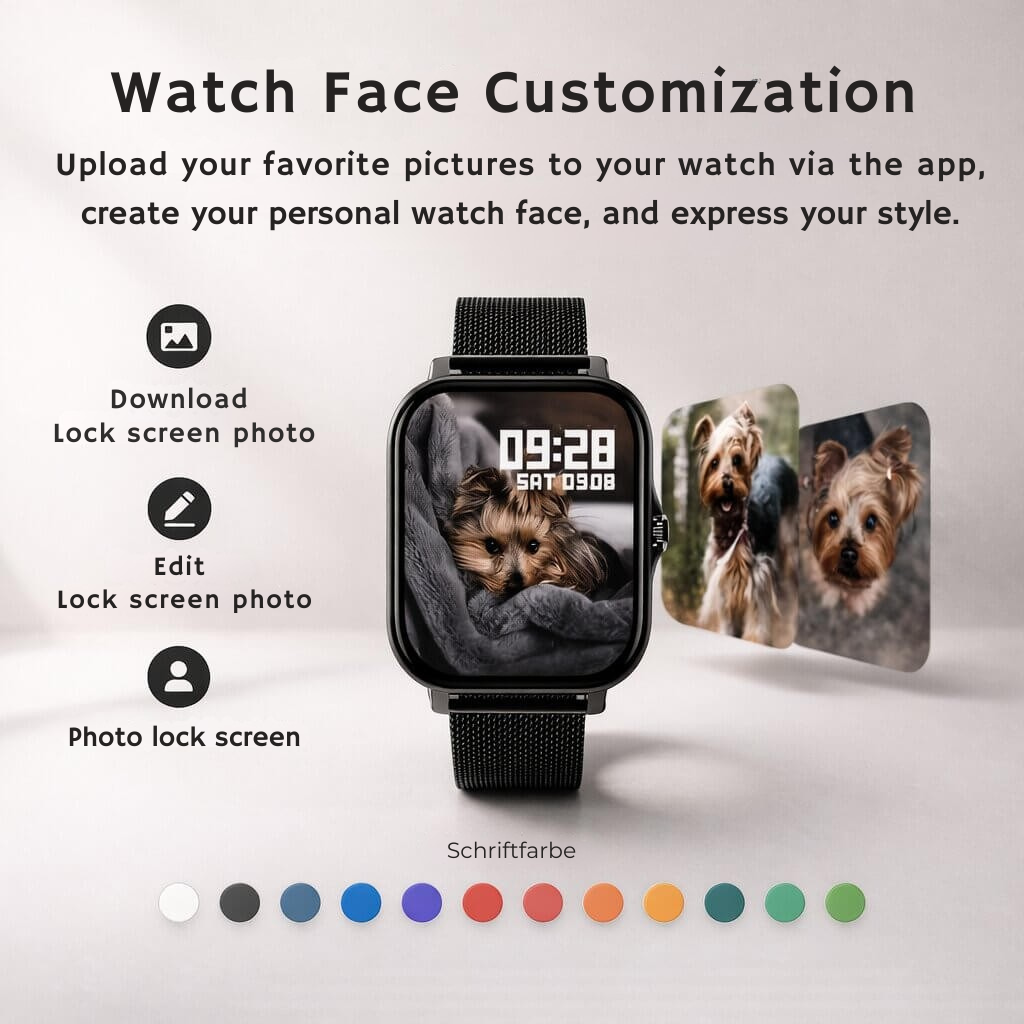 Smartwatch with Heart Rate and Sleep Tracking – Bluetooth Enabled