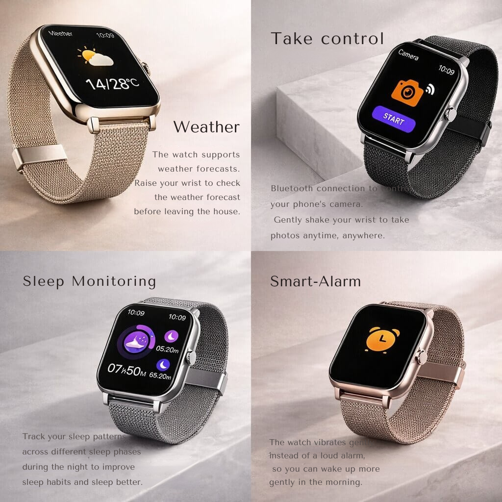Smartwatch with Heart Rate and Sleep Tracking – Bluetooth Enabled