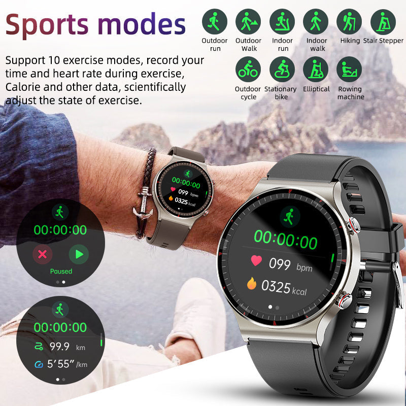 Real-Time Heart Rate and SpO2 Monitor Smartwatch with Sports Modes