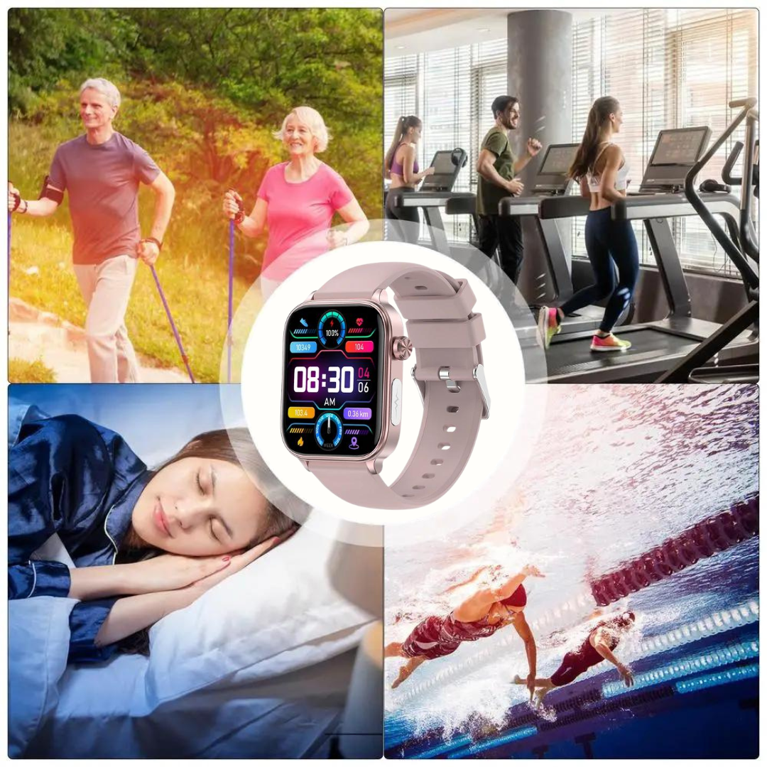 Smartwatch with SOS Emergency Alert and Fall Detection | Heart Rate, Oxygen, and Activity Monitoring | Bluetooth and Waterproof