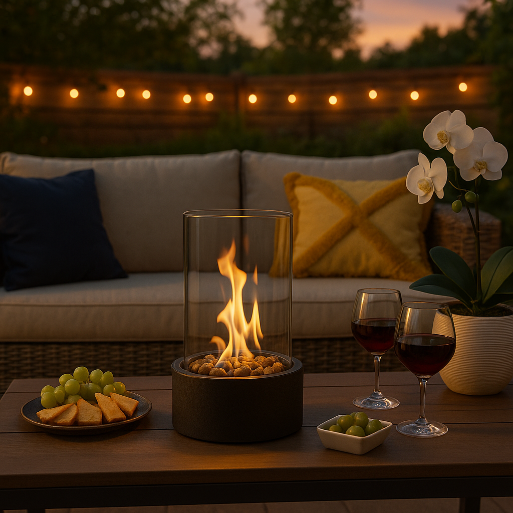 Contemporary Bioethanol Tabletop Fire Pit for Cozy Ambiance