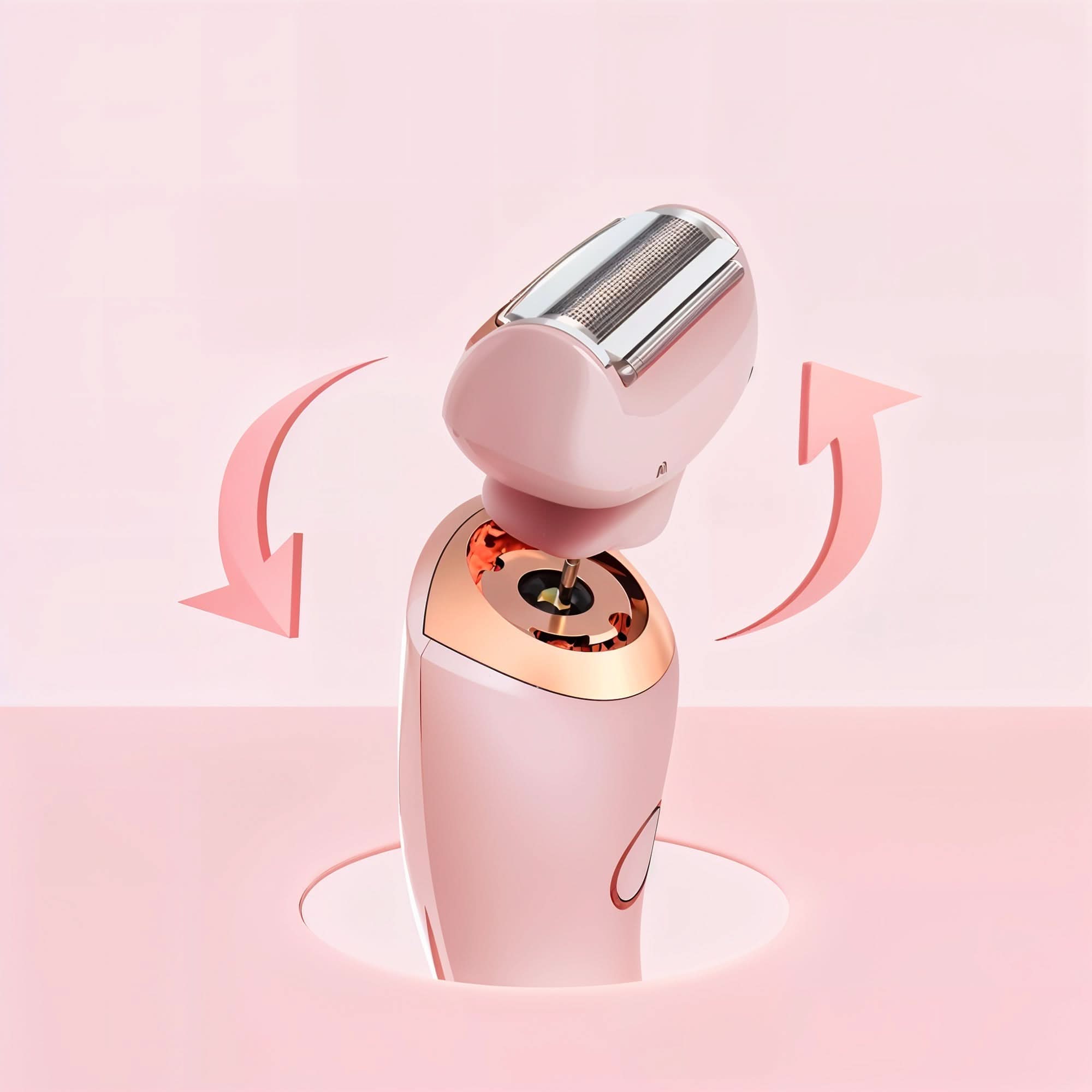 Portable Electric Razor with Dual Blades and Skin Protection