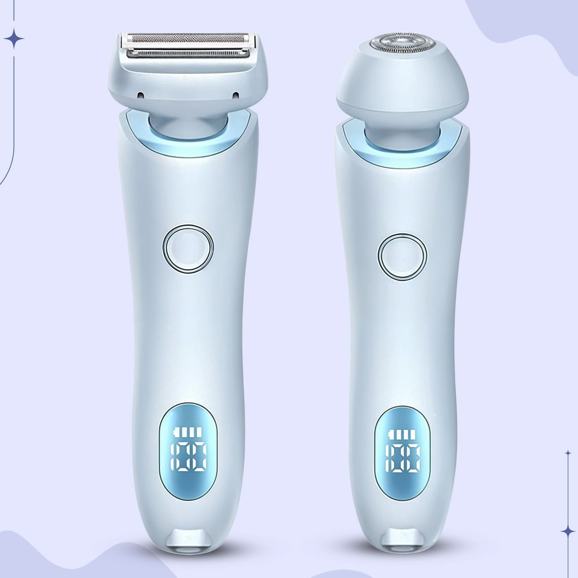 Portable Electric Razor with Dual Blades and Skin Protection