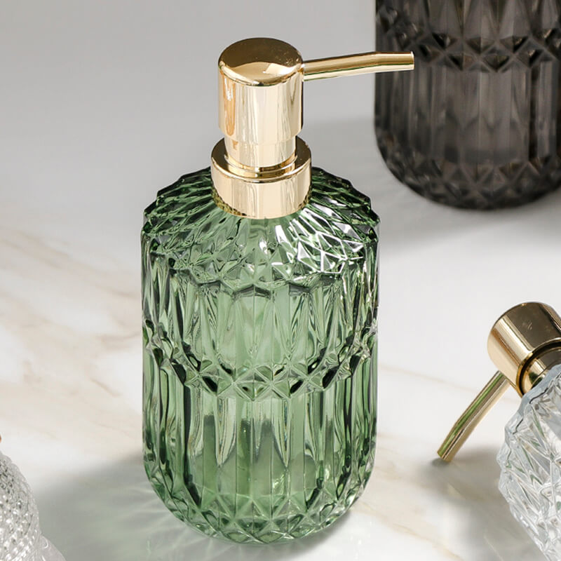 Elegant Clear Glass Soap Dispenser with Manual Pump