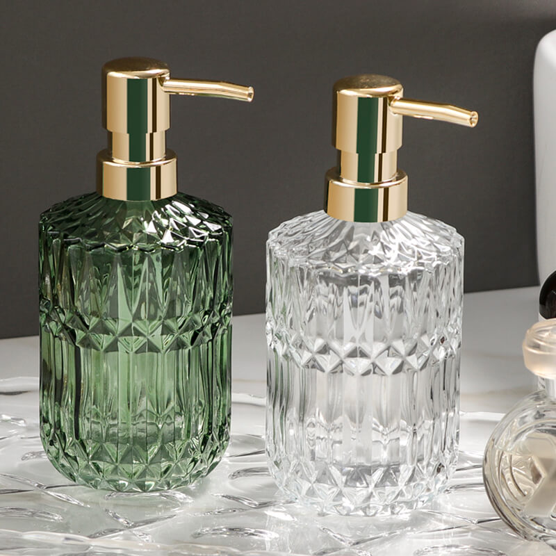 Elegant Clear Glass Soap Dispenser with Manual Pump