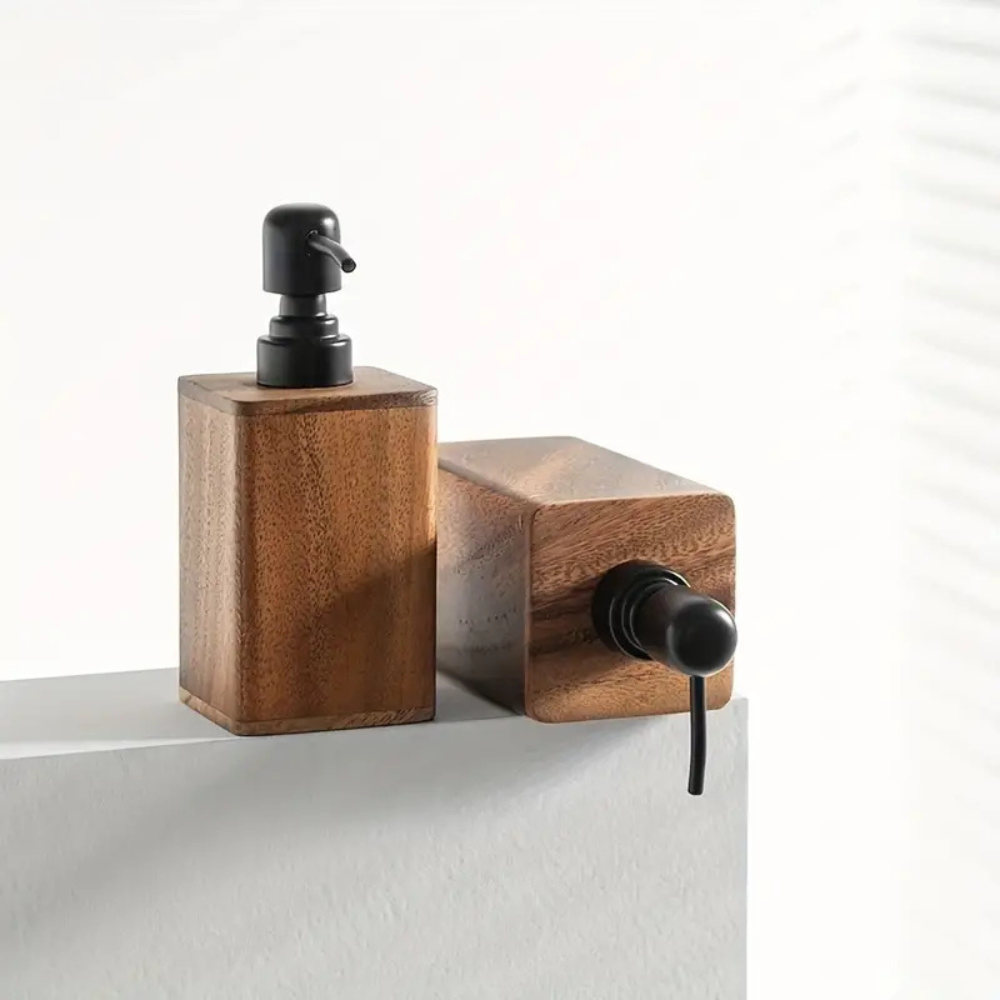 Eco-Friendly Wooden Soap Dispenser - Refillable & Stylish