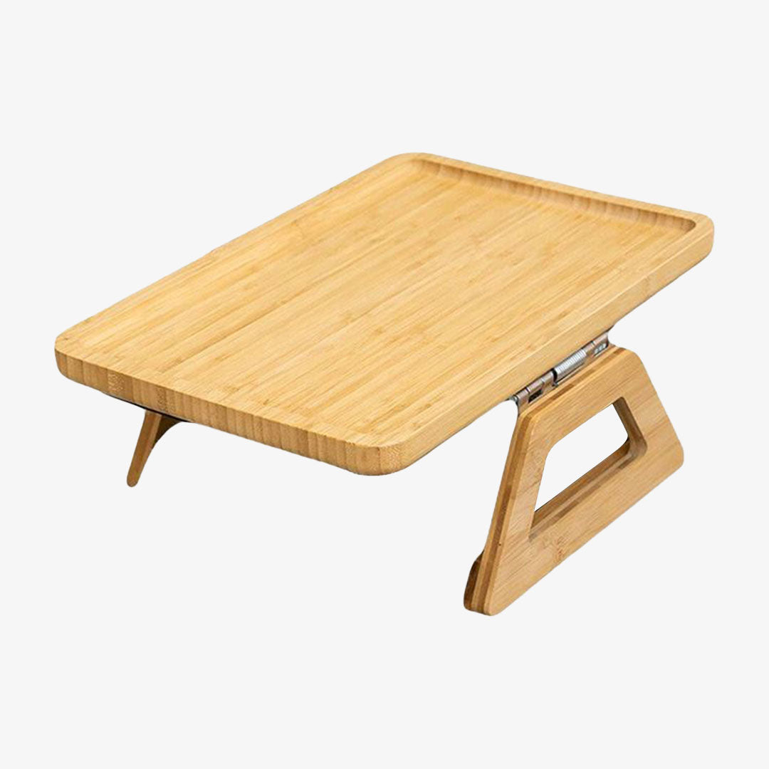 Adjustable Bamboo Sofa Arm Tray, Foldable and Versatile