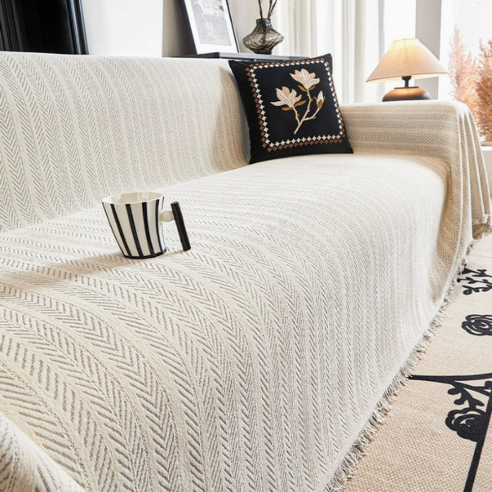 Elegant Chenille Microfiber Sofa Protector with Non-Slip Design