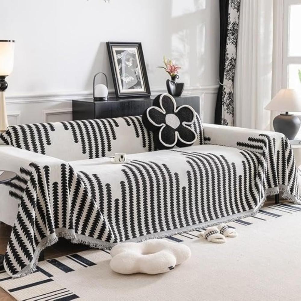 Ultimate Sofa Shield: Soft Chenille Cover with Non-Slip Backing