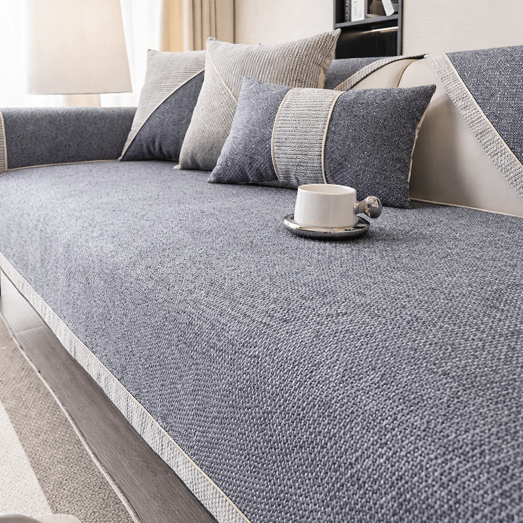Cotton Linen Sofa Cover | Breathable | Non-Slip Latex | Weavlock