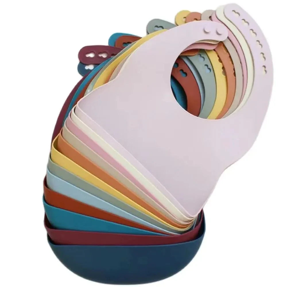 Soft Silicone Baby Bib with Adjustable Fit for Easy, Mess-Free Feeding