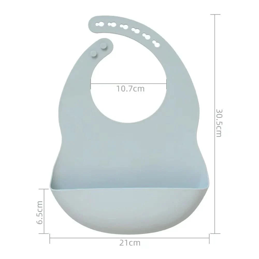 Soft Silicone Baby Bib with Adjustable Fit for Easy, Mess-Free Feeding