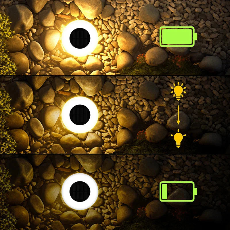 Solar Ground Lights with Automatic Dusk Sensor | Even Light Circle