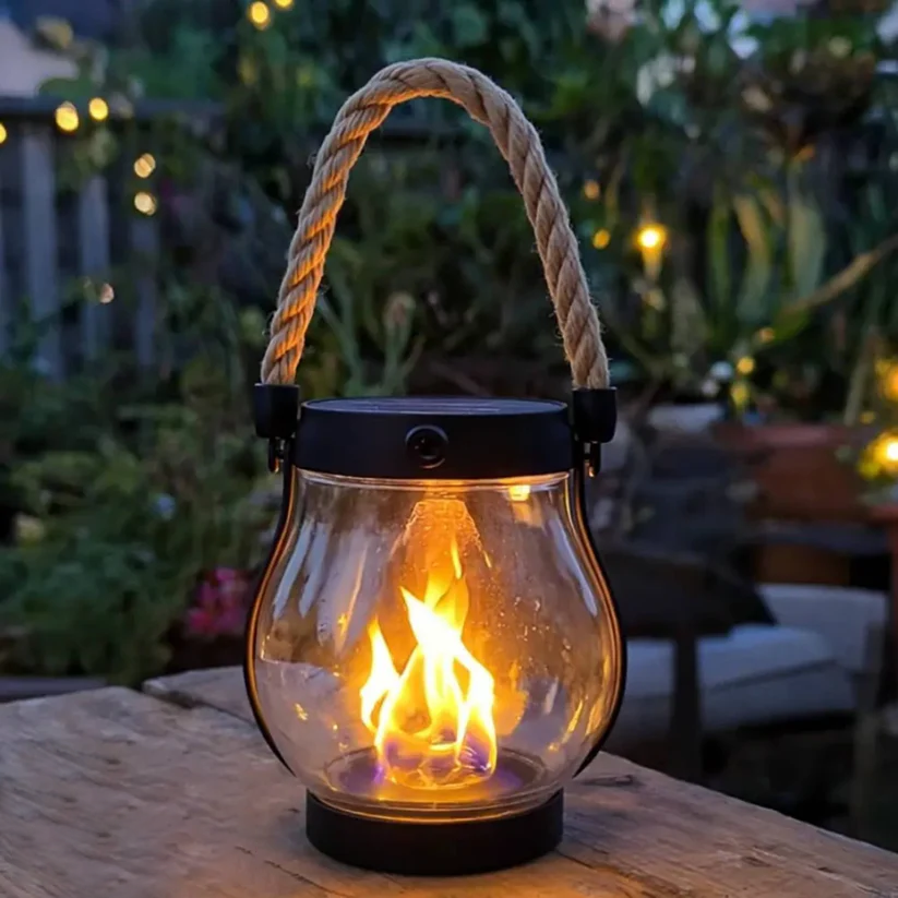 Solar Garden Lanterns with Flame Effect – Weather Resistant
