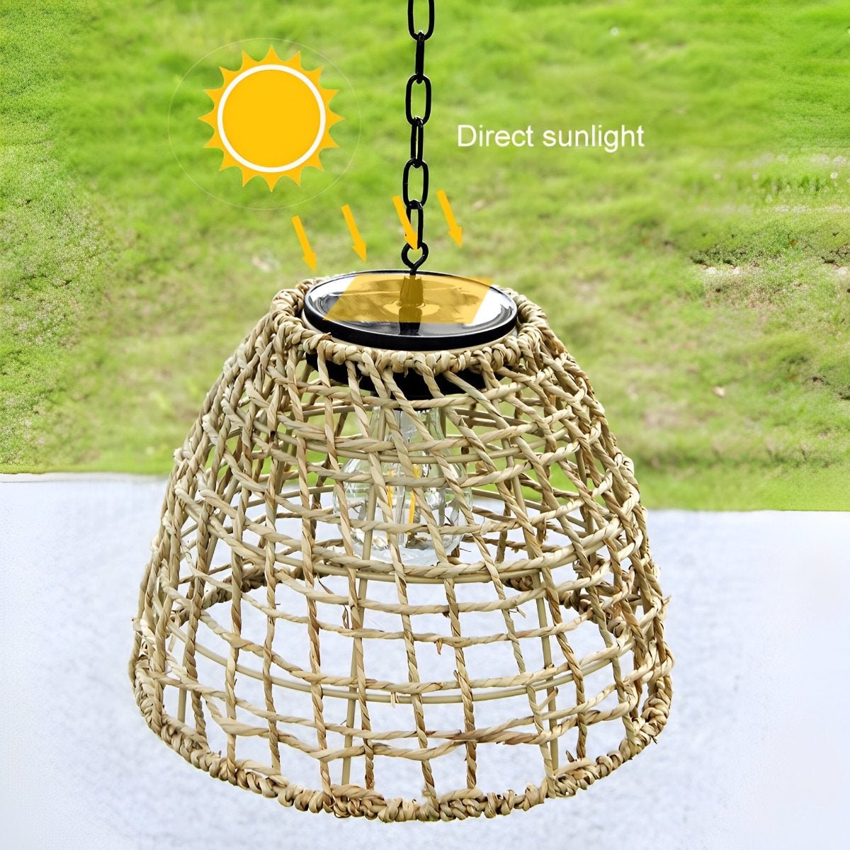 Solar Lantern in Boho Rattan Design | Weather Resistant