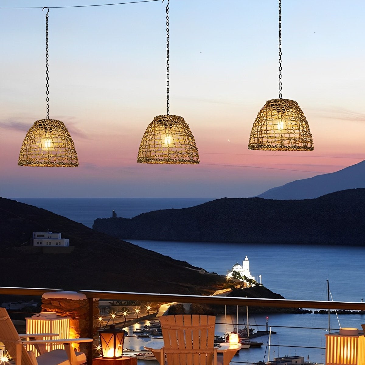 Solar Lantern in Boho Rattan Design | Weather Resistant