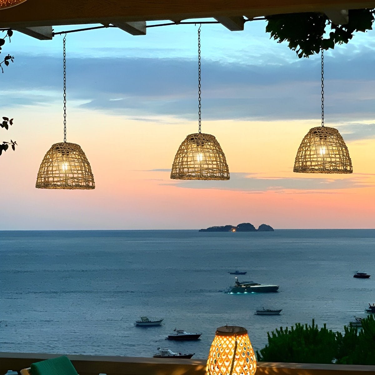 Solar Lantern in Boho Rattan Design | Weather Resistant