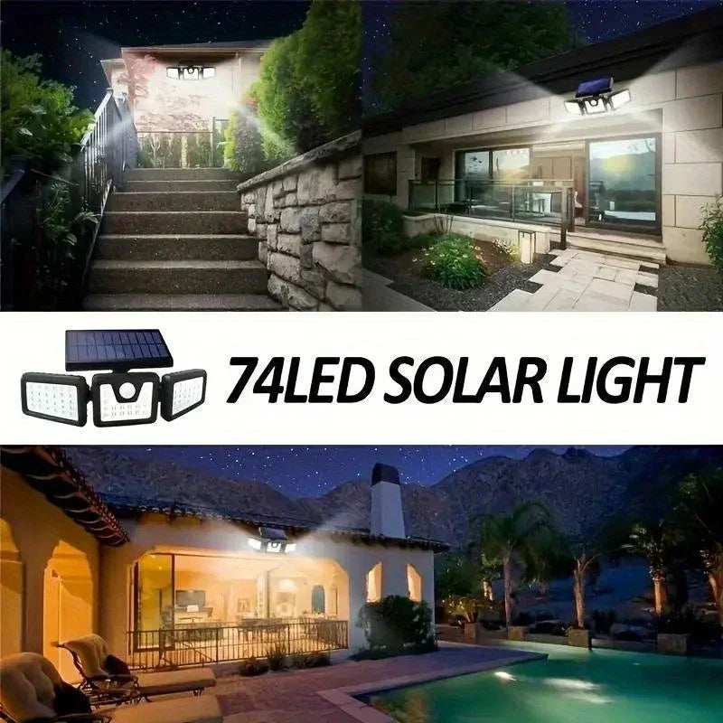 EcoSmart 3-Head Solar Floodlight with Motion Detection