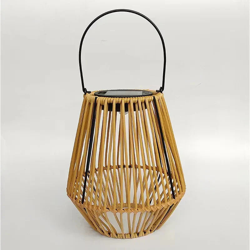 Rustic Boho Solar Lantern with Twilight Sensor