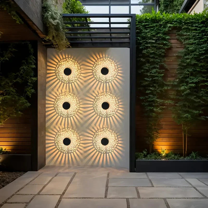 Solar Lantern with Shadow Pattern | Automatic Dusk Sensor | Weather-Resistant