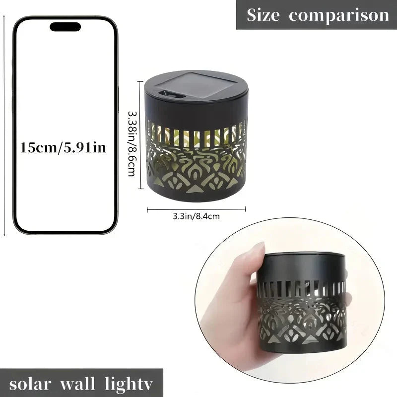 Solar Lantern with Shadow Pattern | Automatic Dusk Sensor | Weather-Resistant
