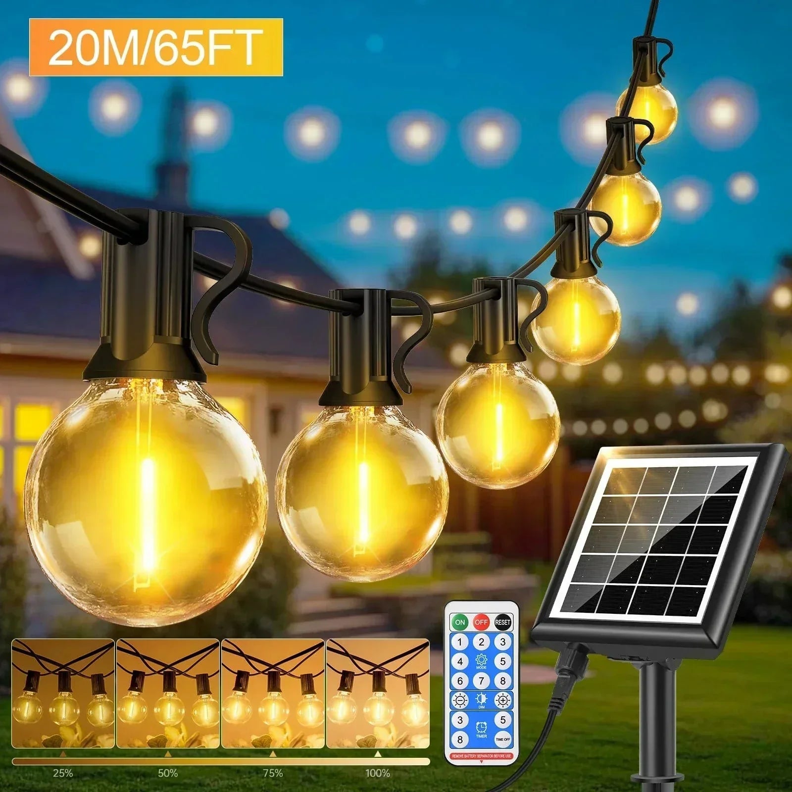 20m Solar-Powered LED String Lights for Outdoor Magic