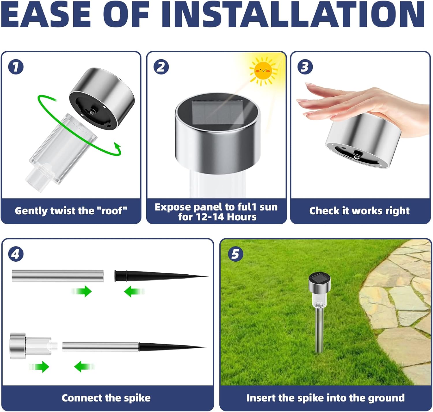 EcoBright Solar Garden Pathway Lights - Waterproof & Elegant