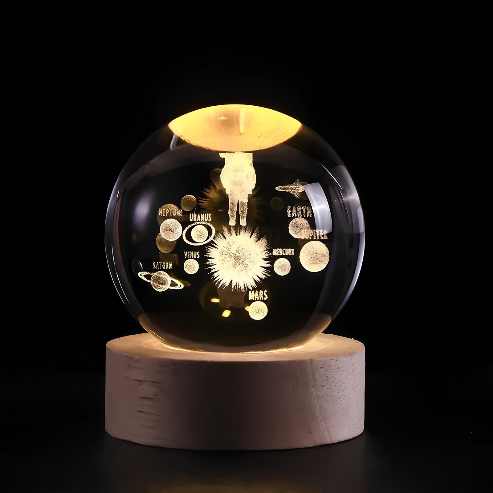 CelestialGlow LED Solar System Crystal Display