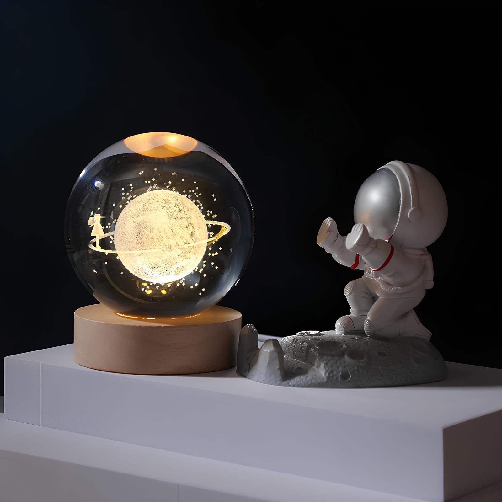 CelestialGlow LED Solar System Crystal Display