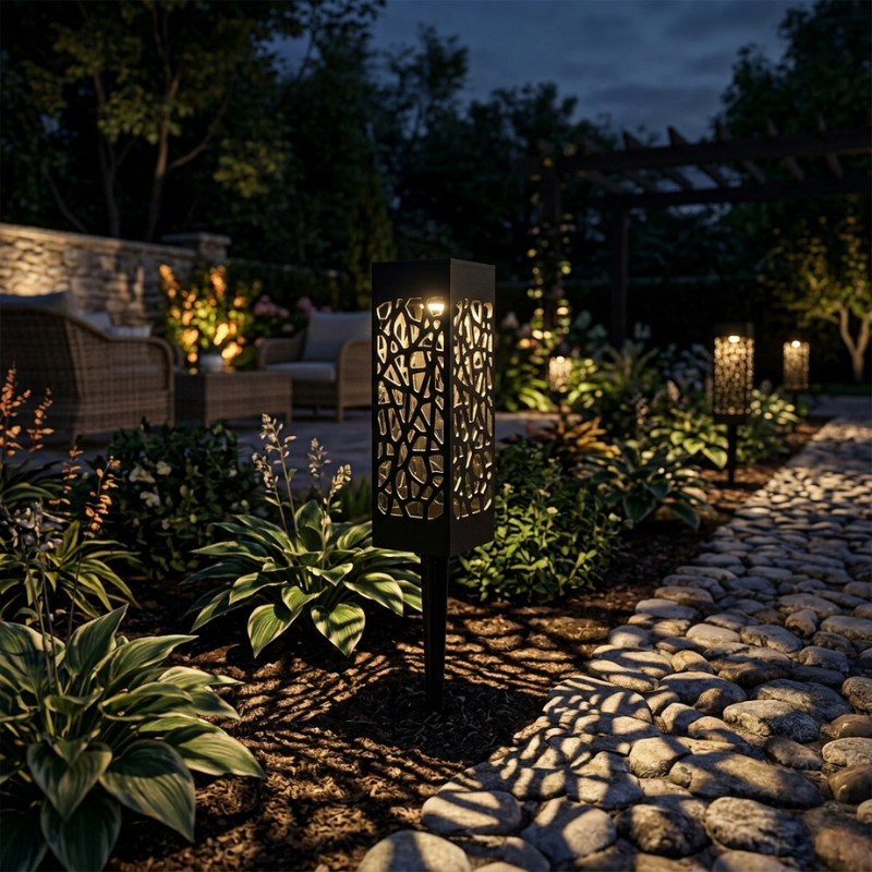 Elegant Solar Pathway Lights with Warm LED for Outdoor Spaces