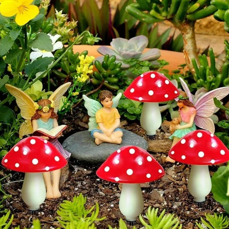 Enchanting Solar-Powered Garden Mushrooms – 8 Dynamic Lighting Options