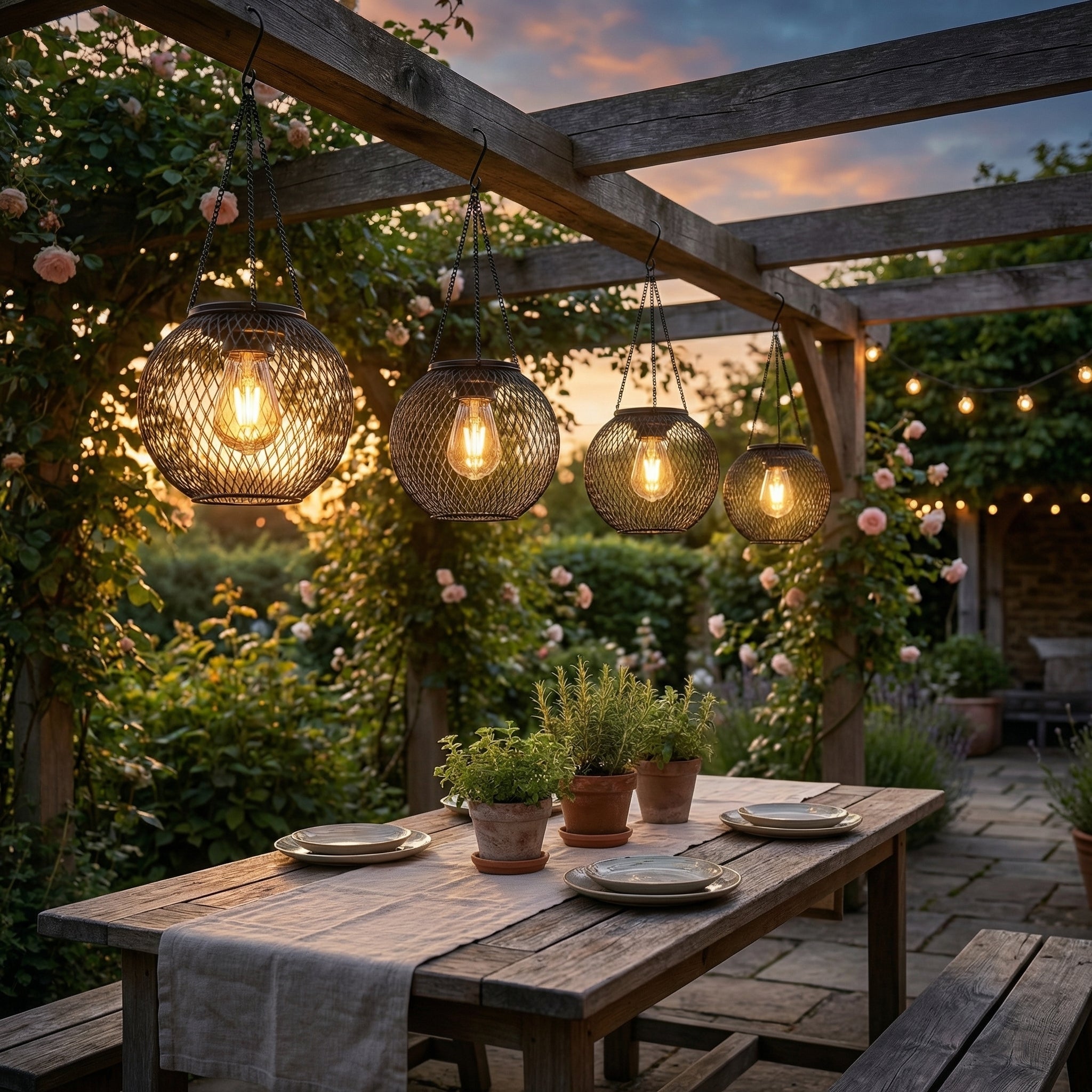 Eco-Conscious Solar Pendant Light for Outdoor Spaces