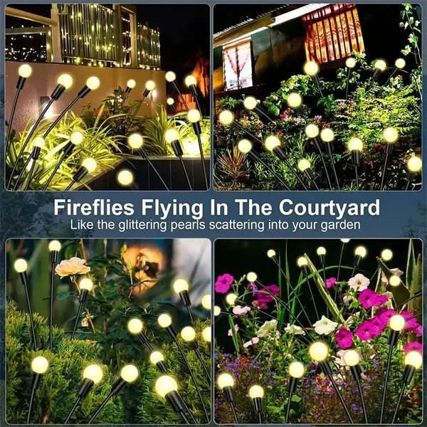 Solar-Powered Outdoor Firework Decorations for Contemporary Gardens