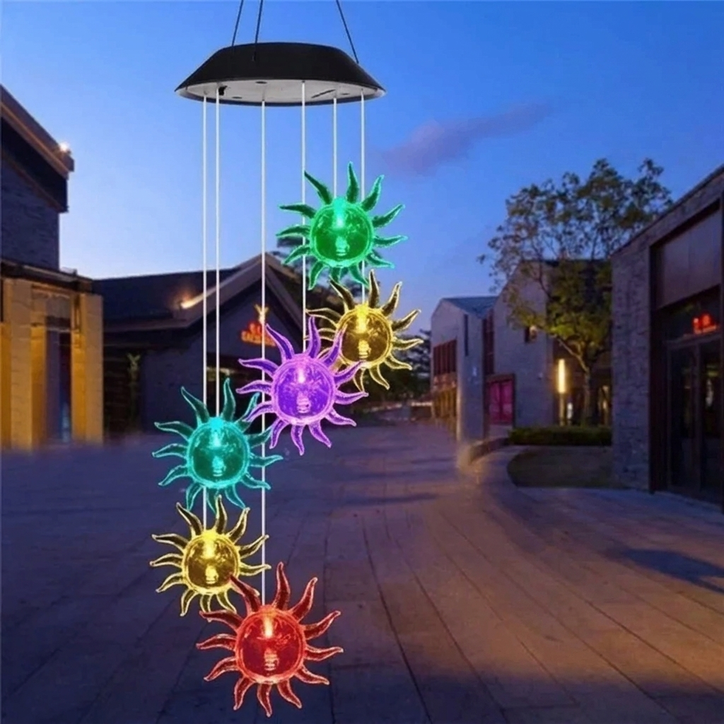 Harmonious Solar-Powered Wind Chime Light with Color Effects