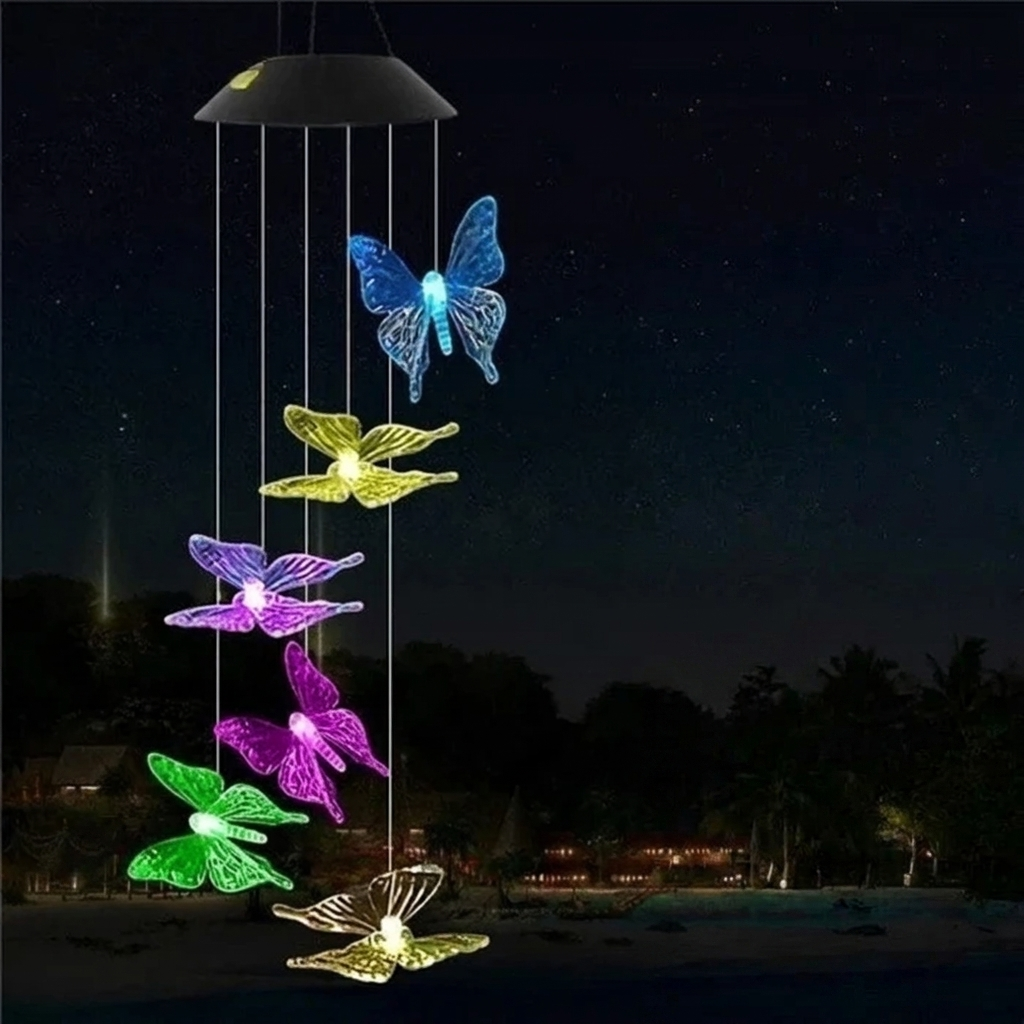 Harmonious Solar-Powered Wind Chime Light with Color Effects